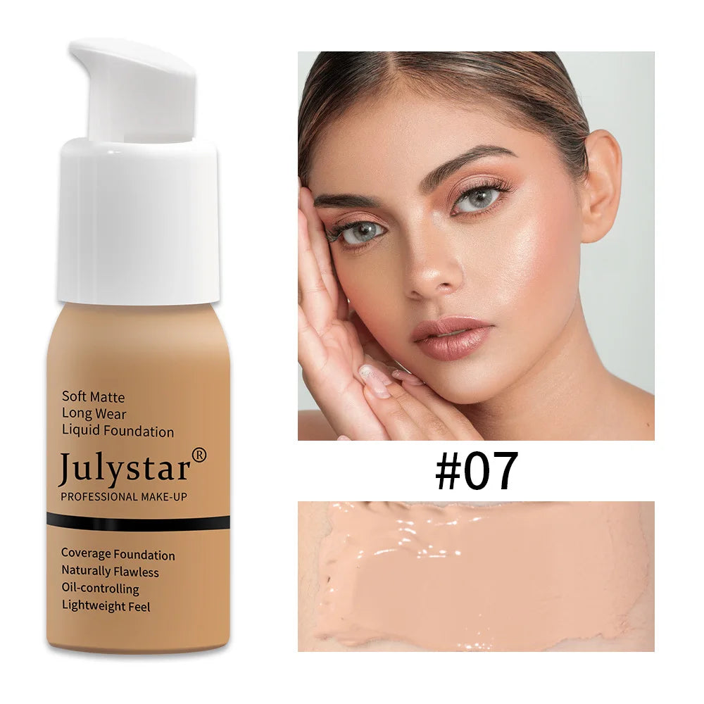 Julystar 10 Colours Matte Moisturising Finishing Foundation Waterproof Long Lasting No Makeup Removal Face Powder