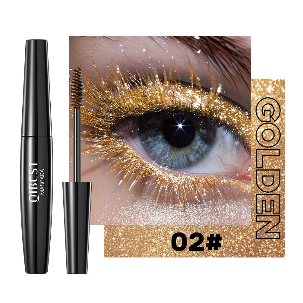 Color Mascara Eyelashes Lengthening Silk Fiber Natural Waterproof Curling Long Lasting Black Purple Silver Stage Eyes Makeup