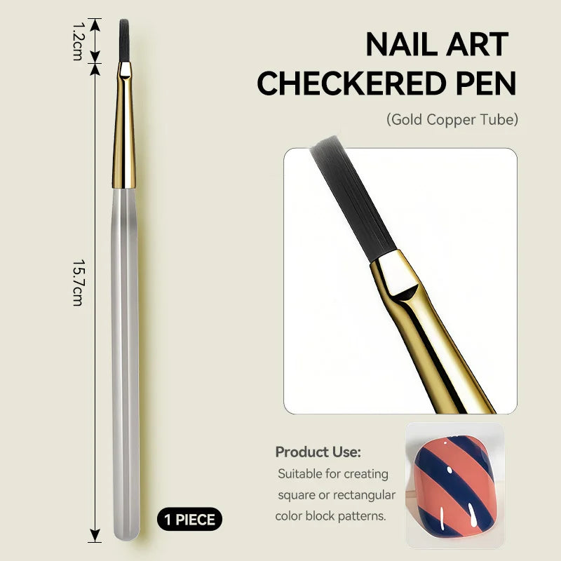 Professional Nail Art Brush Tip Painting Drawing Carving Dotting Pen Flat Fan Liner for Acrylic Gel UV Polish Manicure Tools