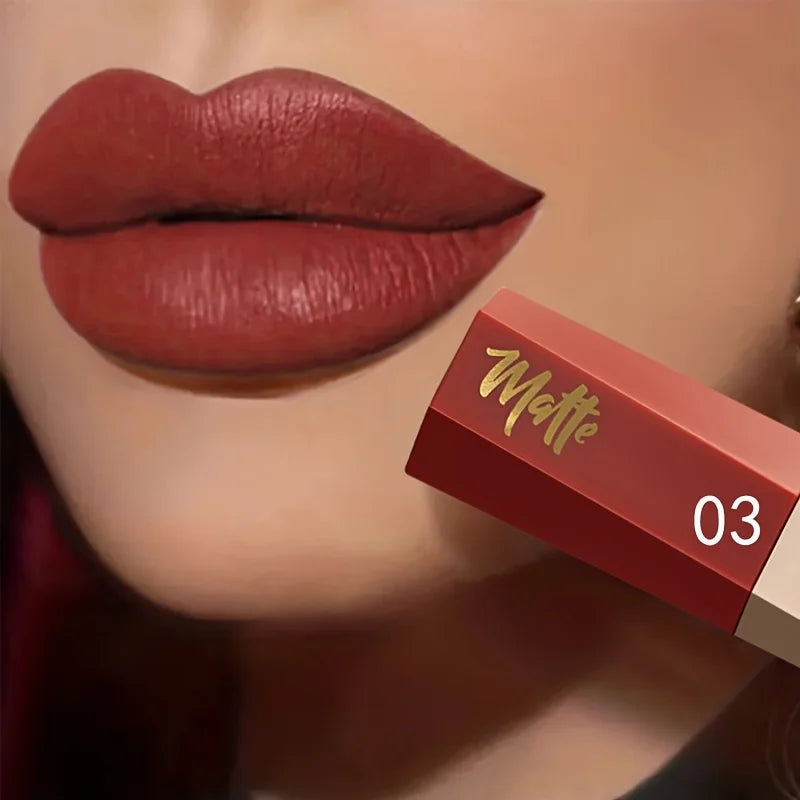 Matte Liquid Lipstick, Long Lasting Waterproof Non-Stick Velvet Lip Color, Lightweight Fog Matte Lip Makeup for Women