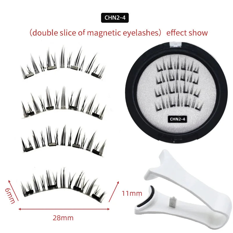 3D Magnetic False Eyelashes Reusable Magnetic Eyelashes With 4 Magnetic Lashes Natural Eyelash Extension Makeup Tools