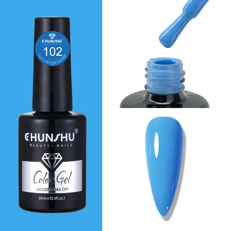 CHUNSHU 10ml Gel Nail Polish Soak Off Semi-Permanent Varnish Professional Salon UV LED Nails Art Gel No Smell All Seasons Colors