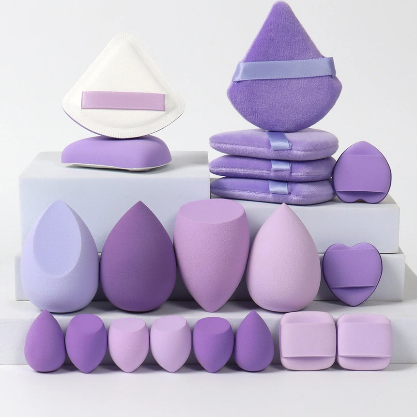 20 Pcs Pink Makeup Sponge and Makeup Puff Set Suitable for Face Cream and Powder Concealer Powder Makeup Machine
