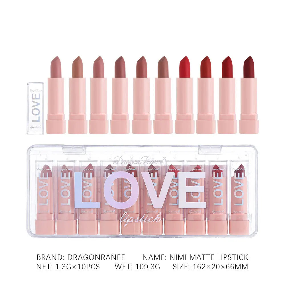 10 PCS Matte Lipstick Kit lip gloss Korean cosmetics LIp gloss Long Lasting Makeup for women Lip pencil cheap make up Beauty