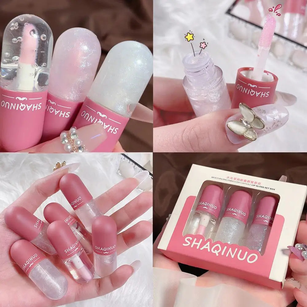 Clear Color-Changing Lip Gloss Hydrating Nourishing Lip Balm with Mirror Shine, Water-Light Formula for Plump Juicy Lips