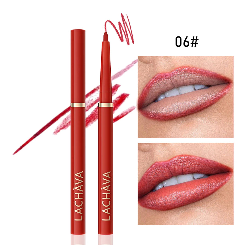 Long-lasting Waterproof Matte Nude Lip Liner - High Pigmentation, Retractable, Smooth Application, Natural Look