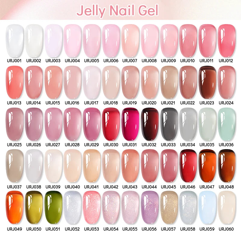 UR SUGAR 15ml Crystal Milky Jelly White Nude Gel Nail Polish Transparent Semi-permanent UV Gel Nail Art Soak Off Gel Varnish