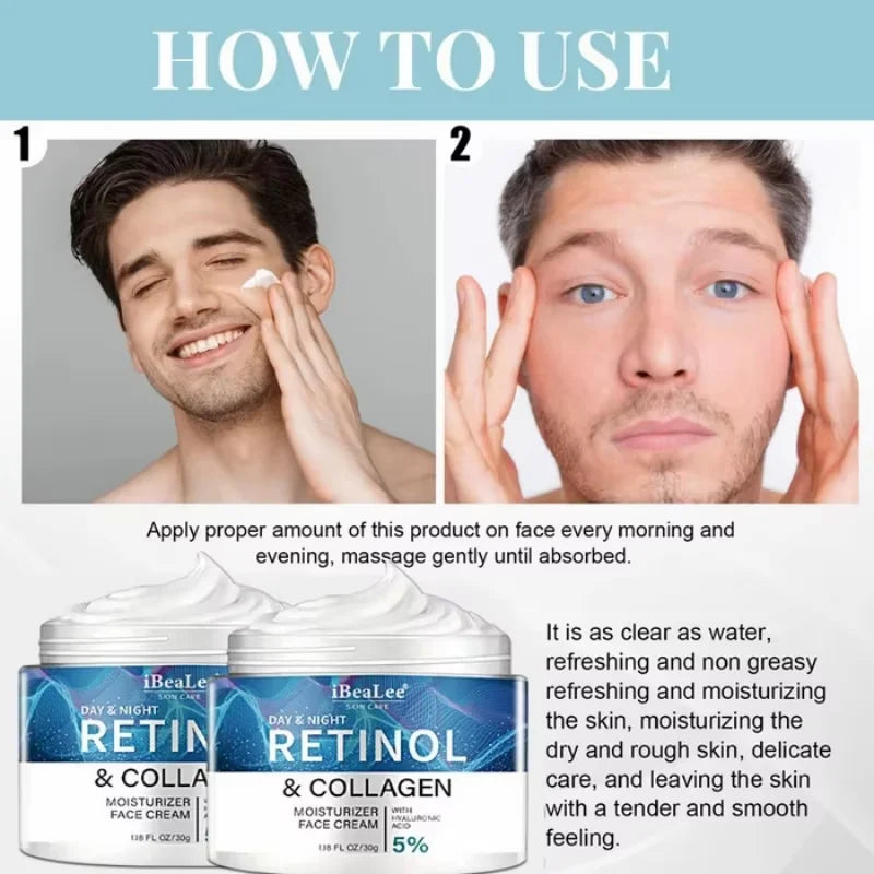 Retinol Anti-wrinkle Cream For Men Collagen Anti-Aging Removal Face Neck Wrinkle Efficient Moisturizing Firming Korean Skin Care