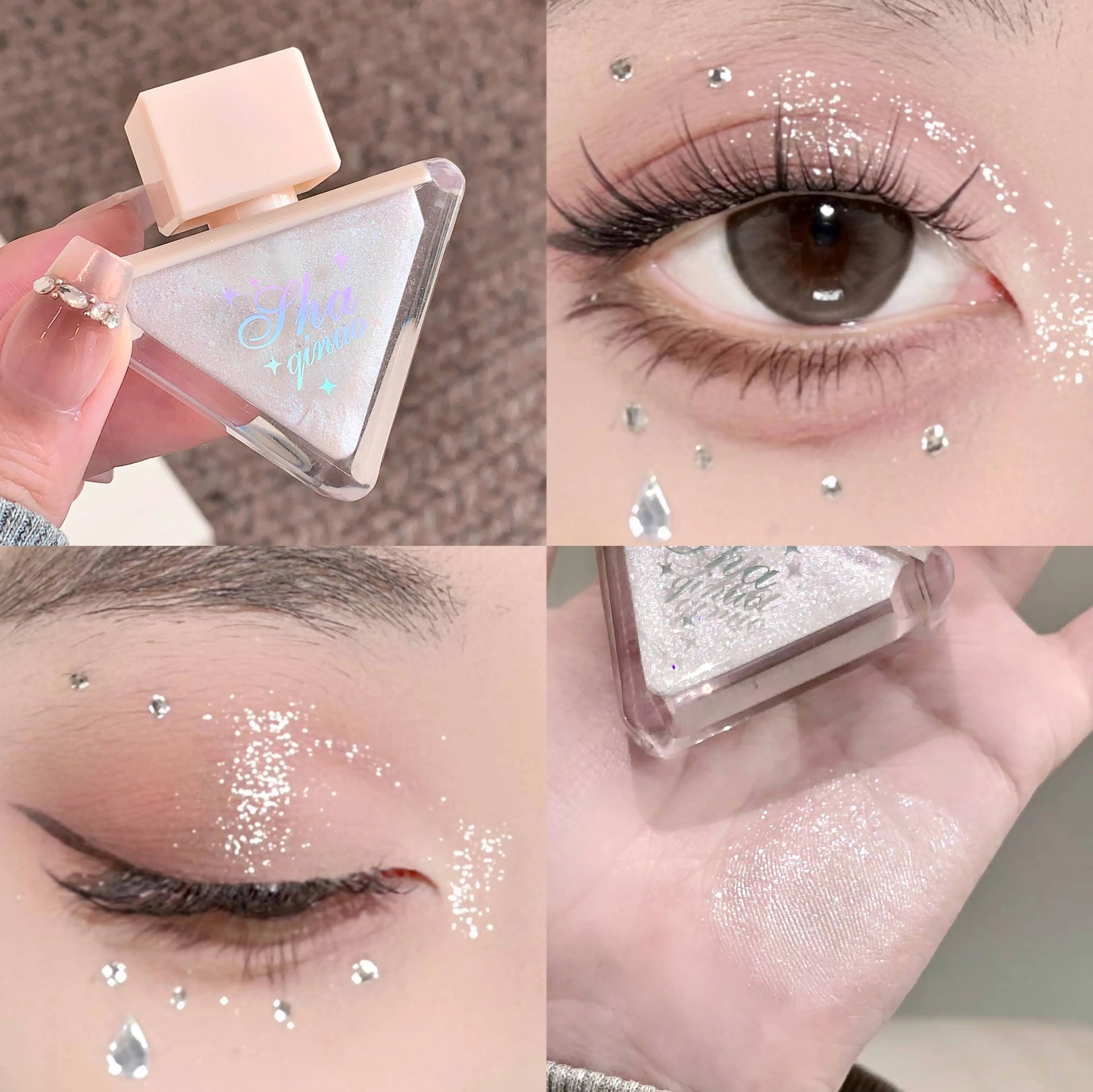 SHAQINUO Glazed Eyeshadow Liquid Pearlescent Glitter Brightens Highlight Silkworm Liquid Eyeshadow