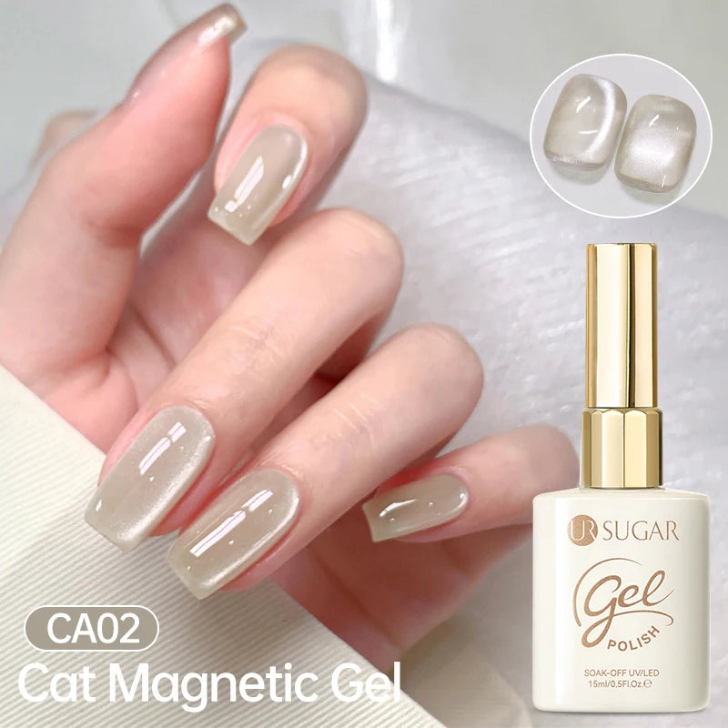 UR SUGAR 15ml Jelly Pink Cat Magnetic Gel Nail Polish Glitter ICE Soak Off Ceramic UV Gel Semi-permanent Nail Supplies Manicure