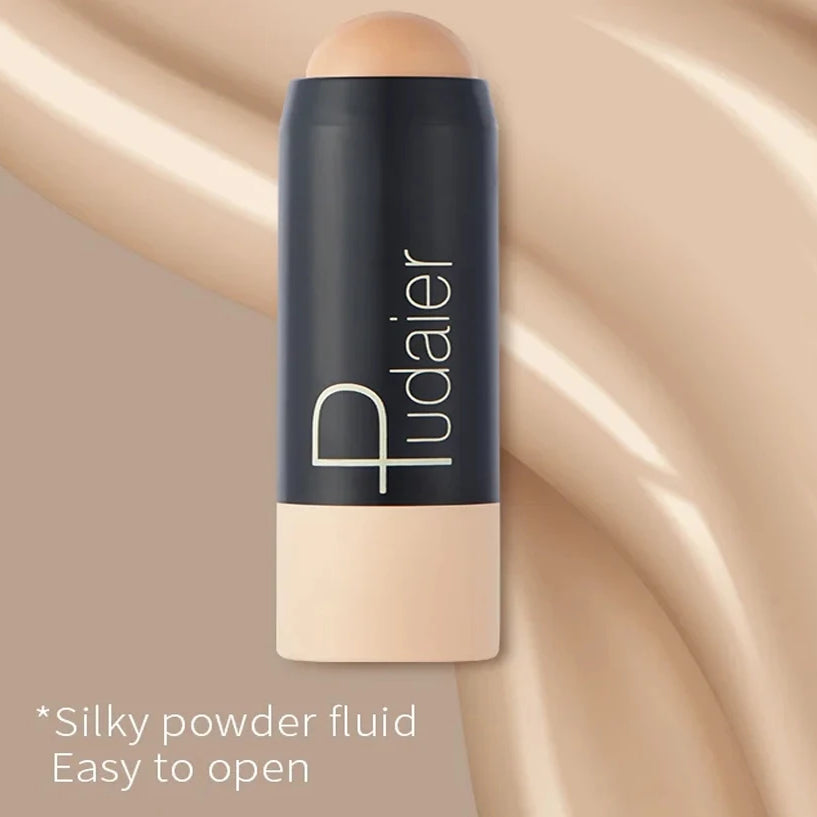 Full Coverage Lightweight Foundation Stick Contour Face Makeup Lasting Nude Foundation Base Hide Blemish Bronzer Cosmetics Brush