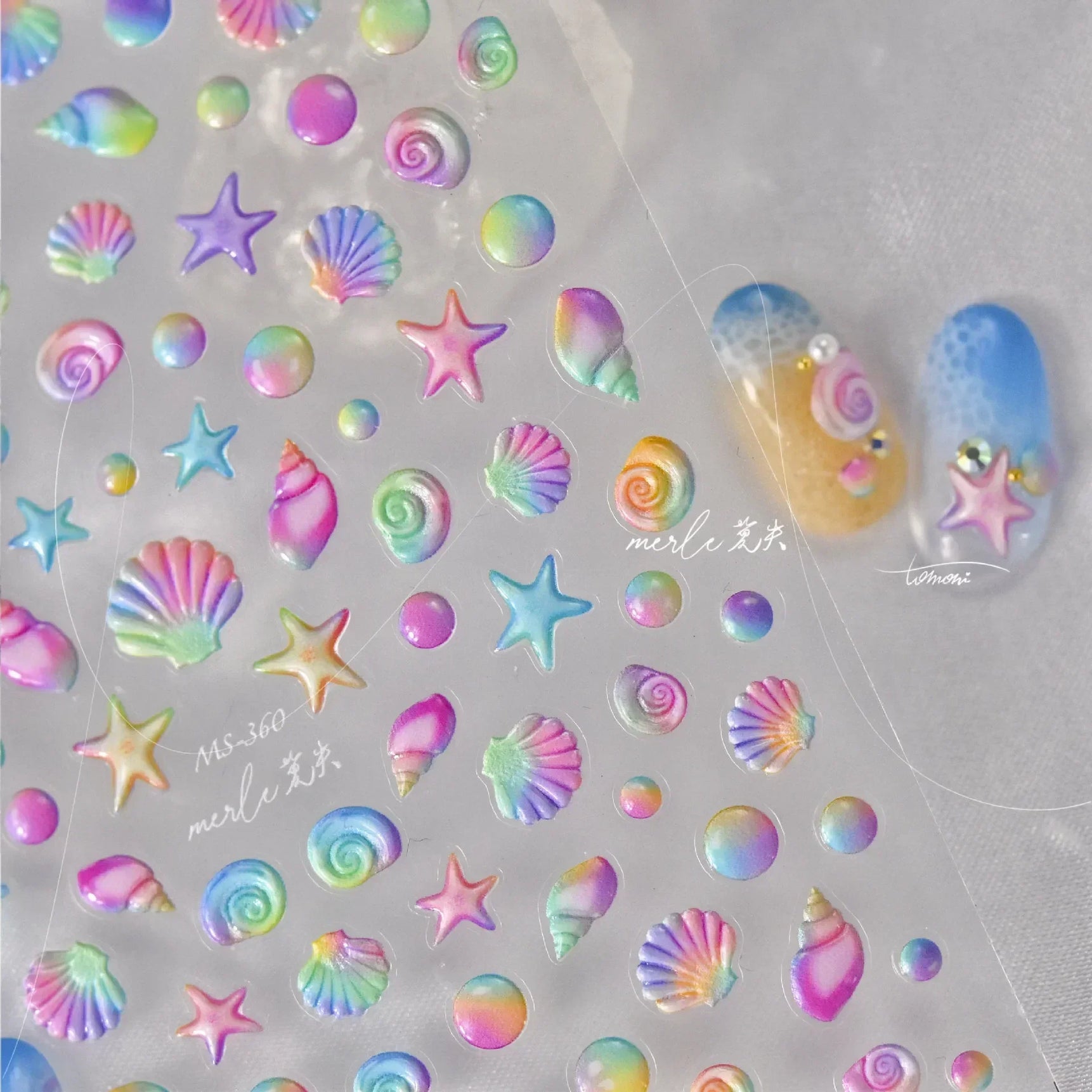 Goldfish Cavort Water Grass Lotus Flower Leaf Brocaded Carp Koi Ripple Droplet Water Bubbles 5D Nail Art Stickers Manicure Decal