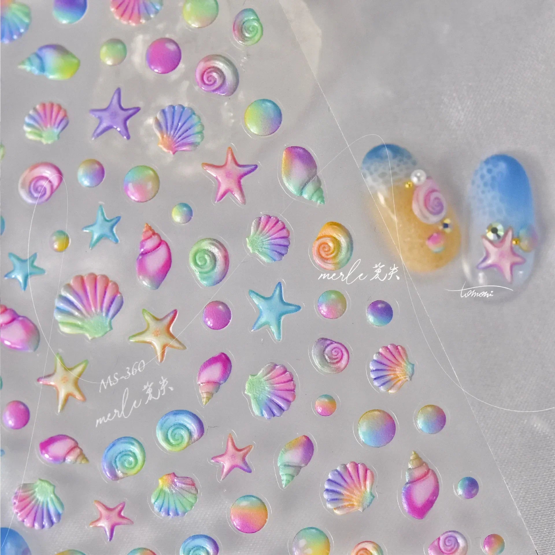 Goldfish Cavort Water Grass Lotus Flower Leaf Brocaded Carp Koi Ripple Droplet Water Bubbles 5D Nail Art Stickers Manicure Decal
