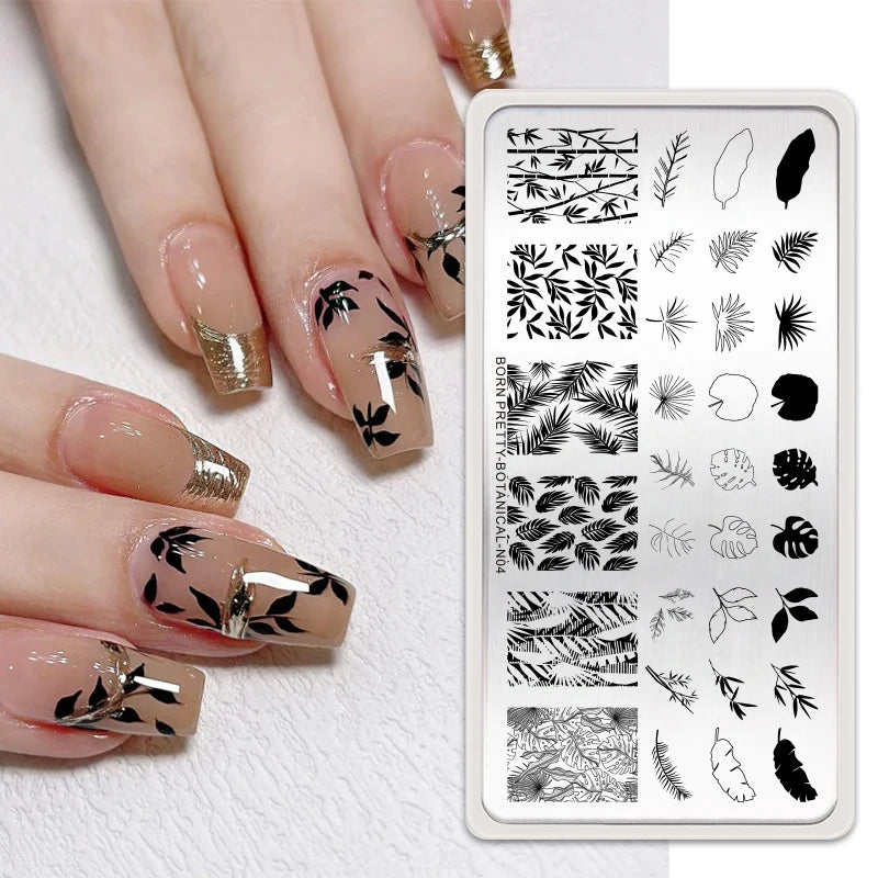 Stamping Plates Butterfly Necklace Floral Line Nail Art Templates Printing Image Manicure Tool
