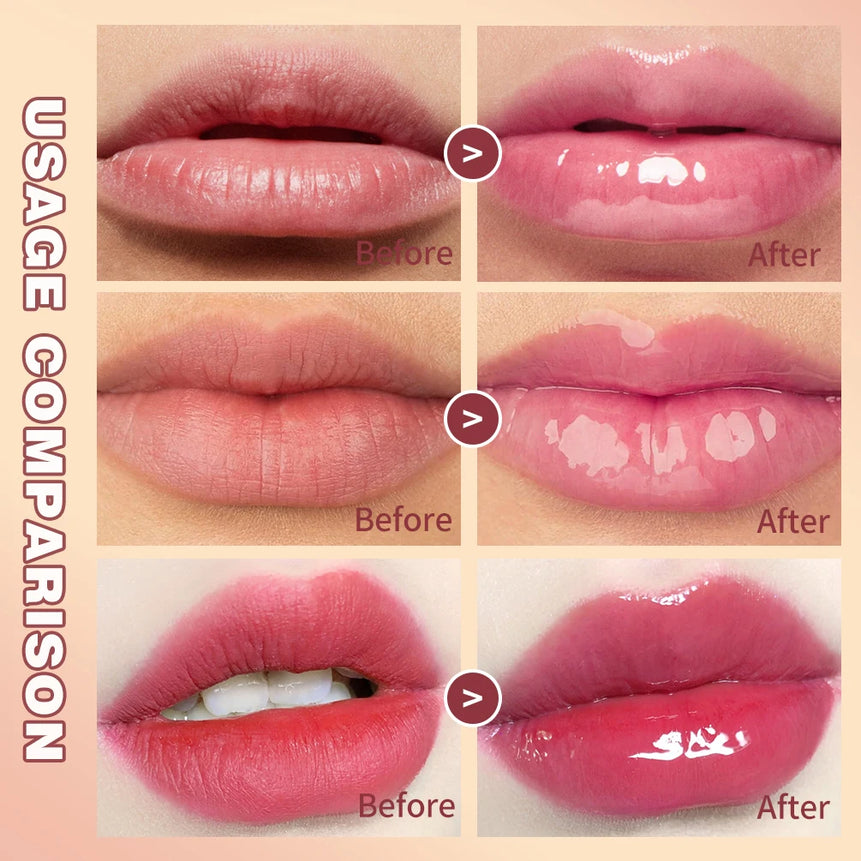 QIBEST Color Changing Lip Oil Moisturizing Transparent Jelly Lip Balm Long-term Lipgloss Nourishes Lip Plumper Oil Makeup New