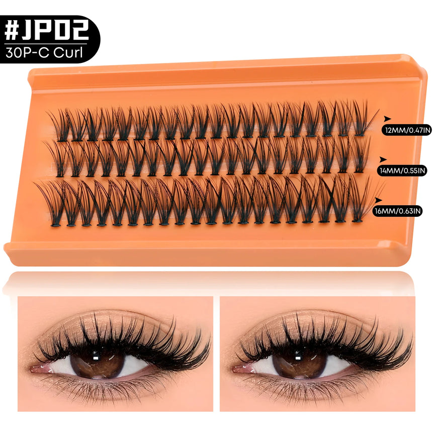 LASVIREY Lash Clusters DIY Spiky Cluster Lashes Mixed Styles Fluffy Volume Clusters Lashes Fluffy Individual Eyelashes Extension