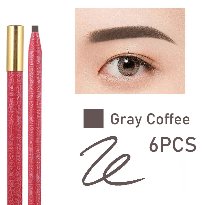 Waterproof Long Lasting Eyebrow Pencils Peel Off & Red Lip Pencil ，Eyebrow Tattoo Makeup Microblading Brow Pencil Makeup Tool