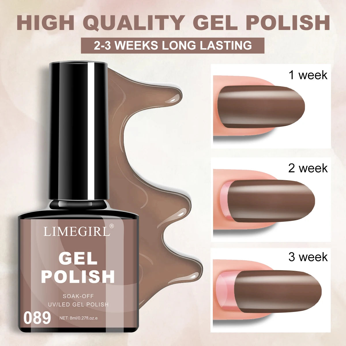 LIMEGIRL 12Pcs Gel Nail Polish Set 8ML Semi-Permanent Varn UV Nail Gel Art Manicure with Mini LED Lamp Gel Nail Polish Set