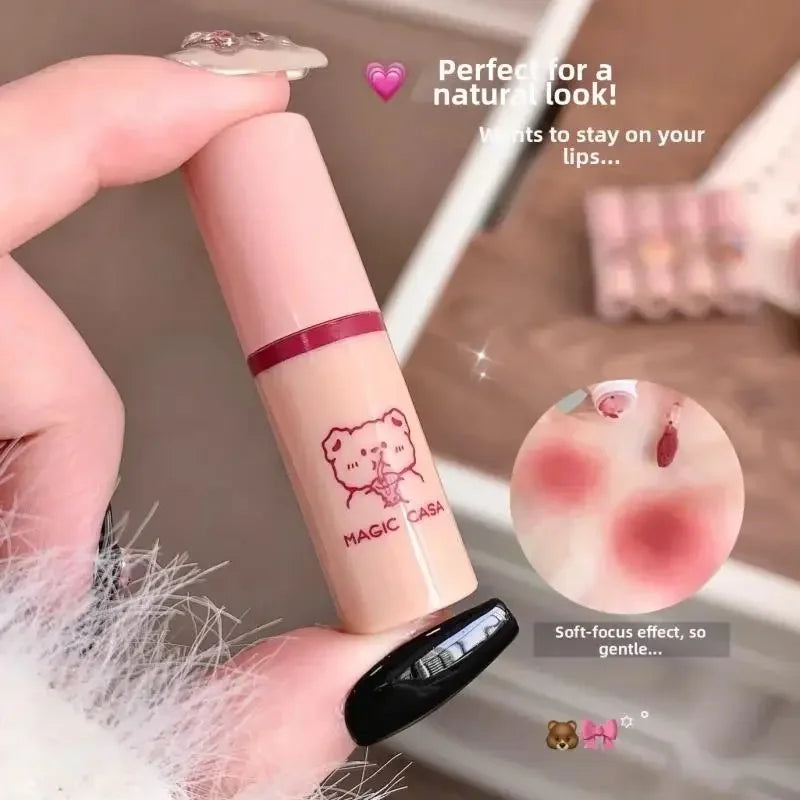 Matte Liquid Lipstick Long Lasting Waterproof Nude Red Lip Gloss Smudge Proof Non Fade Cute Bear Set Lip Makeup