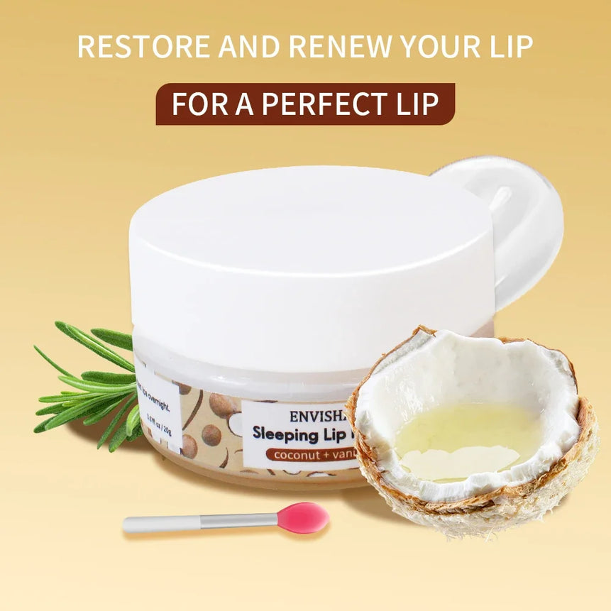 Lip Mask Sleeping Maintenance Moisturizing Fade Lines Nourishing Balm Skin Care Beauty Health Exfoliating Anti Drying Coconut