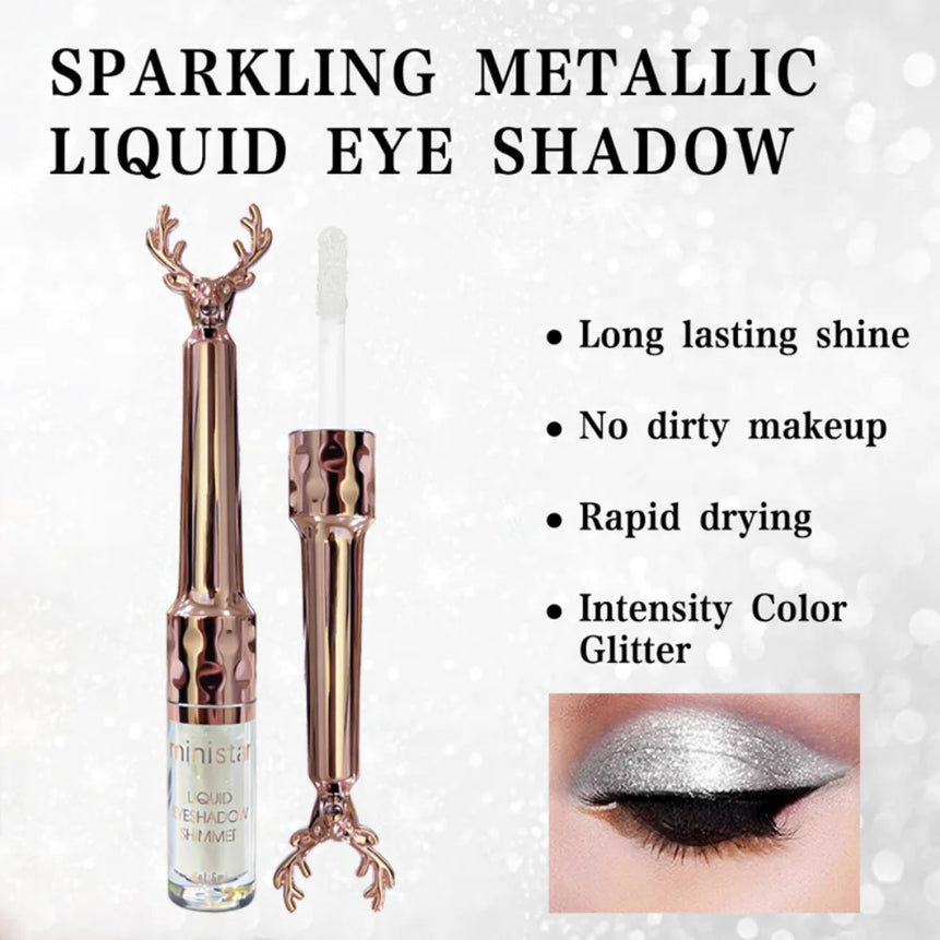 Christmas Limited Liquid Antler White Glitter Eye Shadow Lasting Color Easy Makeup Eye Makeup Holiday Gift