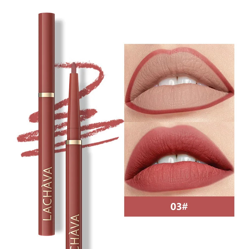 Long-lasting Waterproof Matte Nude Lip Liner - High Pigmentation, Retractable, Smooth Application, Natural Look
