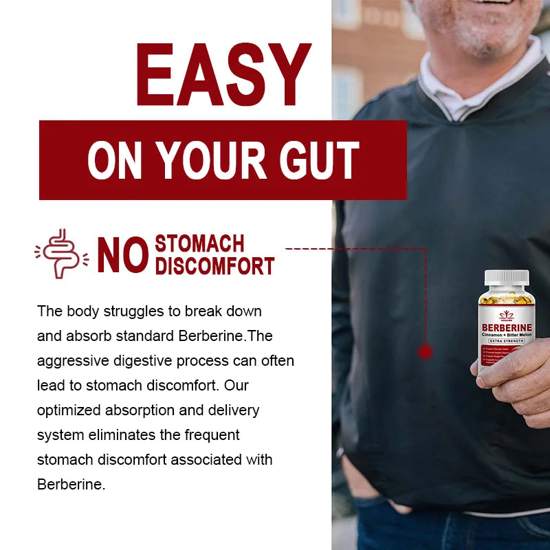 Berberine Supplement High Potency with Ceylon Cinnamon - Immune System, Cardiovascular & Gastrointestinal Function - Berberine H