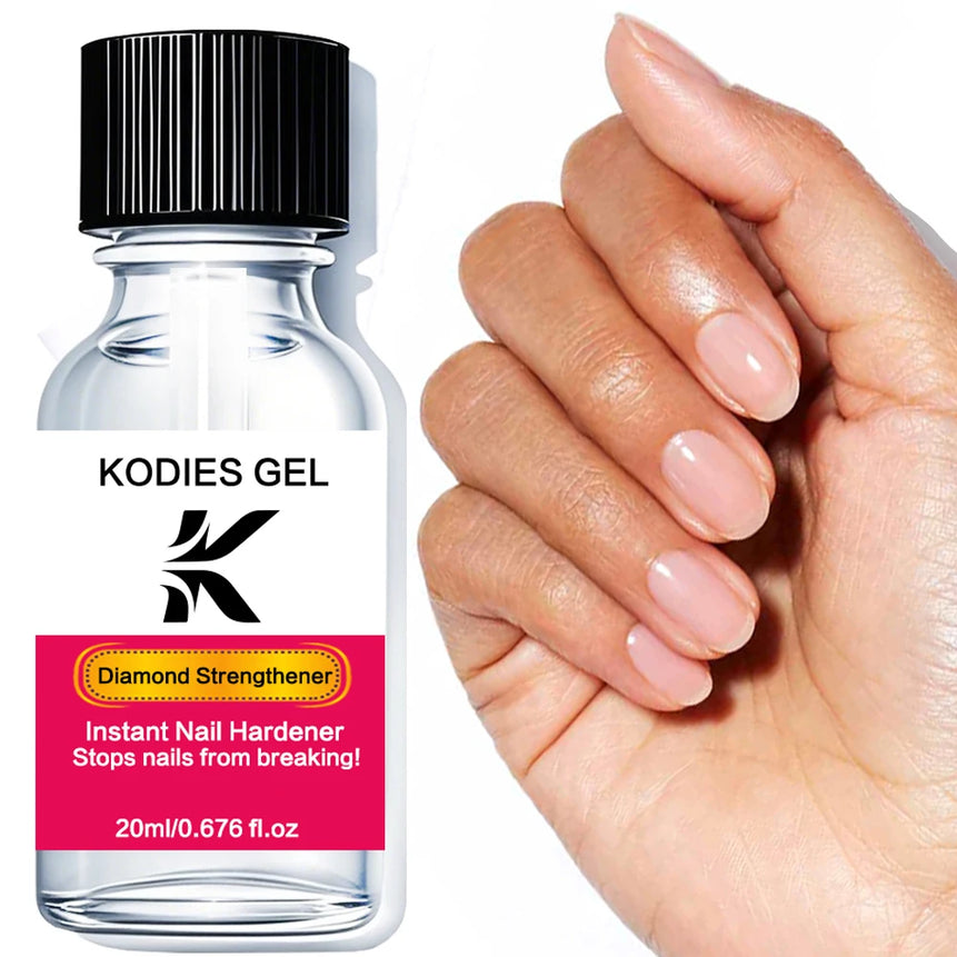 KODIES GEL Instant Nail Hardener Nail Growth Repair Treatment Polish Grow Strong Hard Thicker Nails Manicure Top Coat Bright Oil