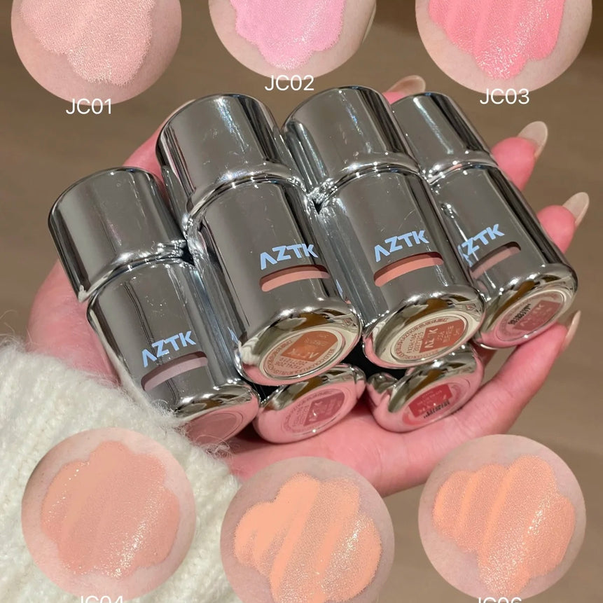 AZTK Liquid Blusher Jello Color Powder JC04  Moisturizing Highlight Beauty Expands Contracts Cheek Matte Face Makeup