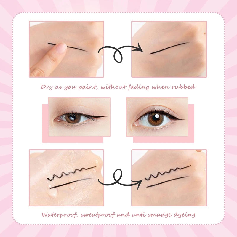 Professional Liquid Eyeliner Cat Style Pen Long-lasting Quick Drying Anti-sweat Waterproof Smooth Matte Black Eyeliner Makeups