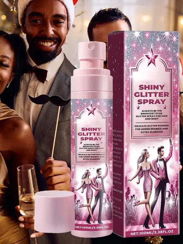 100ml Shiny Body Glitter Spray Hair Clothes Highlighter Powder Glitter Gloss Spray Shimmer Powder Makeup Spray Face Highlighter