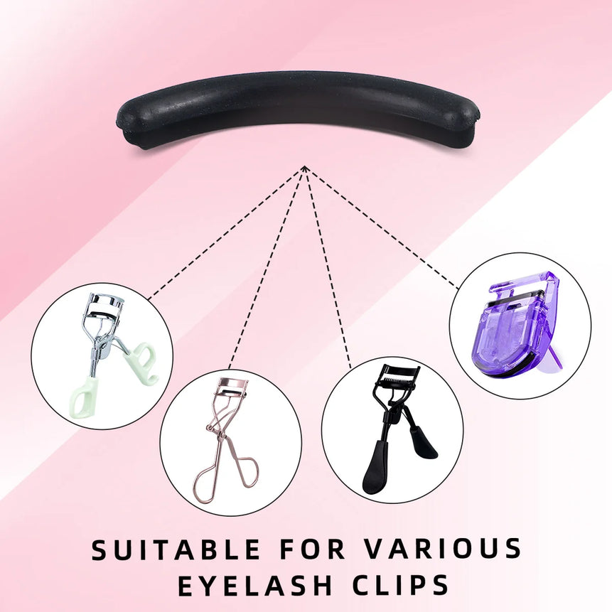 1 portable eyelash curler with 5 silicone pads, stainless steel eyelash curler, permanently shaping big eyes.