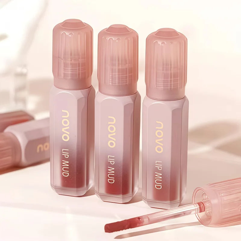 Matte Silky Velvet Lipstick, Creamy Texture, Long Lasting High Impact Color, Waterproof, Non-Stick Cup, Lip & Cheek Dual-Use,