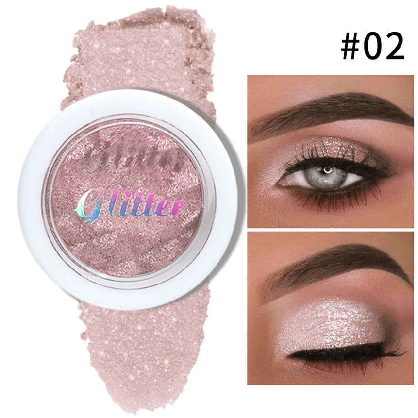 Glittery Single Color Eye Shadow 1PC Long-lasting Fine Powder Perfect for Creating Stunning Christmas Gift Makeup Looks
