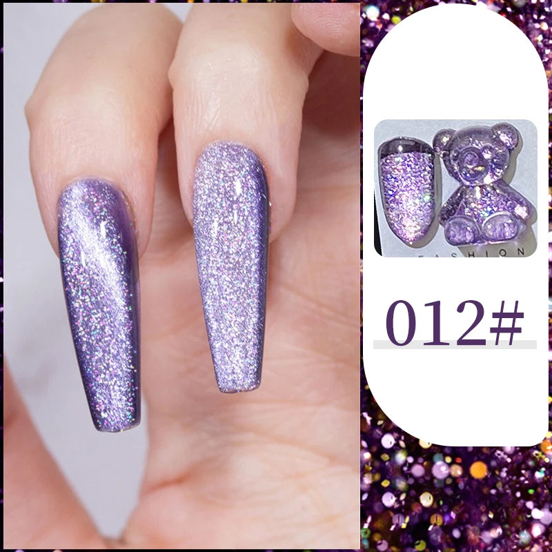 15ml Super Reflective Flash Disco Nail Gel Polish Relective Glitter Semi Permanent Nail Art Varnish For Manicures