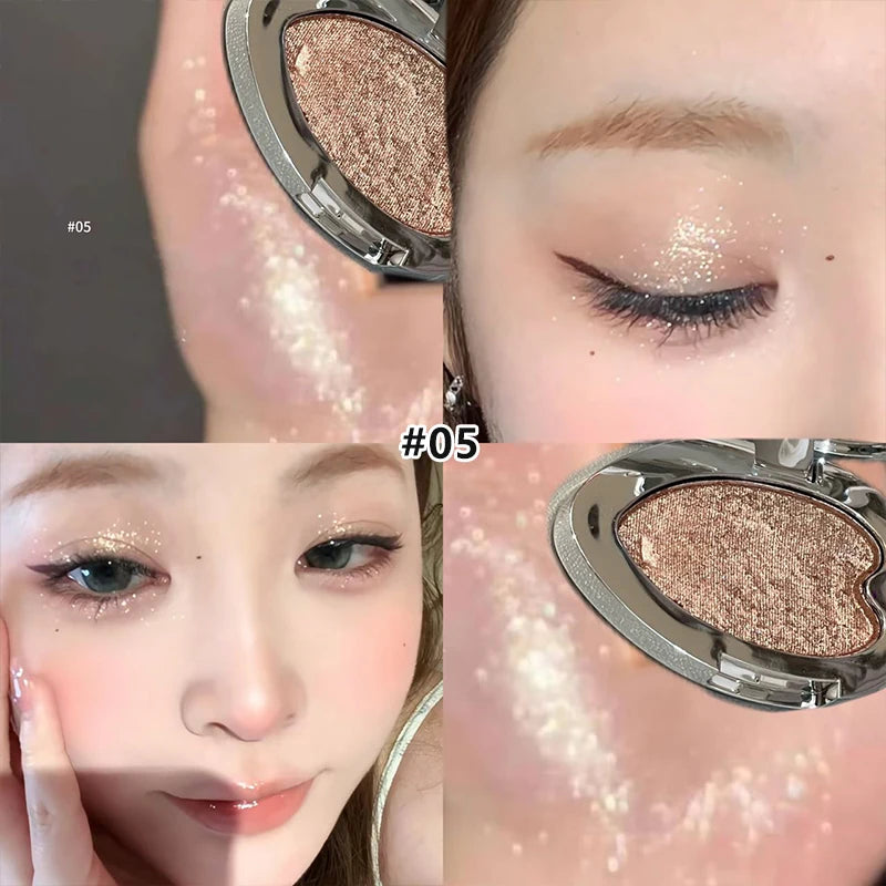 Chameleon Smoked Blue Eyeshadow Monochrome Diamond Highlighter Contouring Palette Fine Flash Brighten Metallic Eye Shadow Makeup