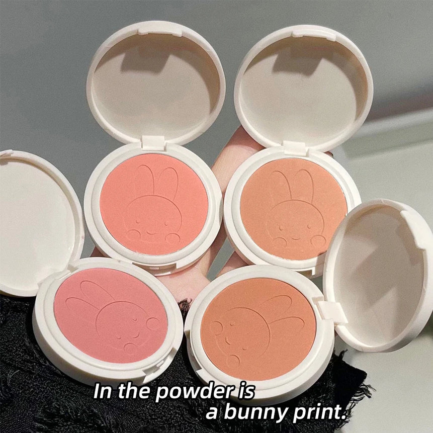 Monochrome Blush Palette Matte Peach Rouge Cute Bunny Rose Red Cheek Tint Blusher Powder Natural Face Contouring Shadow Makeup