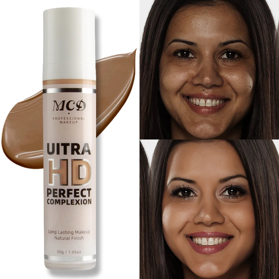 9-Shade Liquid Foundation | Full Coverage, High-Coverage Base Makeup, Cushion Finish, Natural Matte