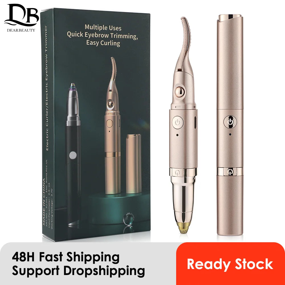 2-IN-1 Eyelash Curler USB Rechargeable Heated Eyelash Curling Clip Mascara Help Lifting Of Eyelash Eyebrow Trimmer Hair Shaver