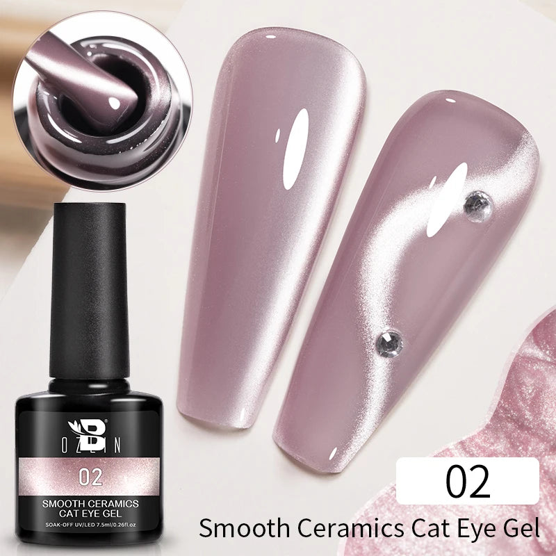 AWStorG 7.5ML Golden Gradient Cat Eye Magnetic Gel Sparkling Glitter Nail Polish Semi Permanent UV Nail Art No Need Base Color