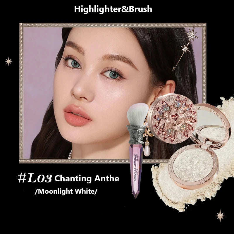 The Flower Knows Little Angel Collection Relief Highlight Face Powder iluminador Makeup Contour Highlighter Palette 8g/0.3Fl.oz