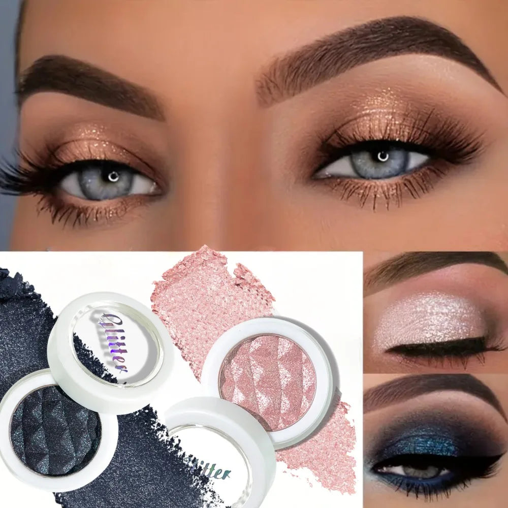 Glittery Single Color Eye Shadow 1PC Long-lasting Fine Powder Perfect for Creating Stunning Christmas Gift Makeup Looks