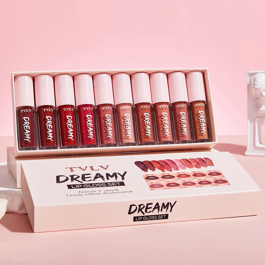 10 Color Mouth Red Lip Glaze Makeup Set, Exquisite, Practical, Comfortable, Portable, Easy To Apply Makeup Set Christmas gift