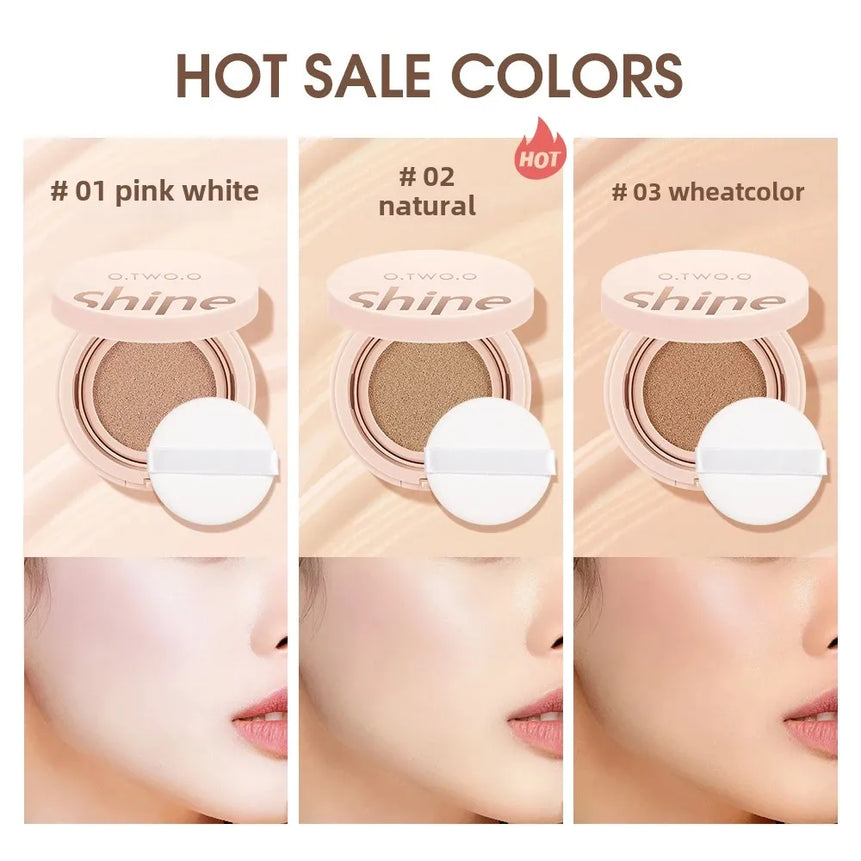 O.TWO.O Cushion Foundation 3 Colors Air Cushion BB Cream Full Coverage Breatheable Concealer Waterproof Face Foundation