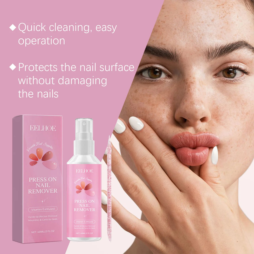 Press on Remover Spray Kit For Nail Adhesive Remover Fake Nails Soft Protect Nail Tips Nourishing Solid Gel Beauty Care Products