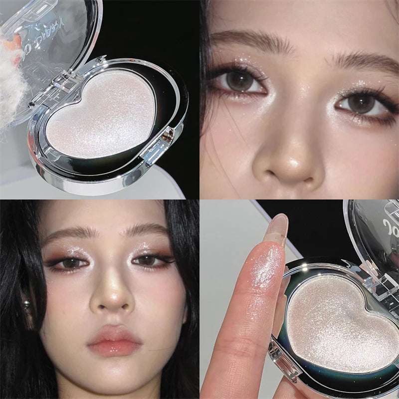 Diamond Sparkle Highlighter Cream Monochrome Shimmer Pearl White Pink Gold Face Contour Brighten Makeup Clear Glitter Highlight