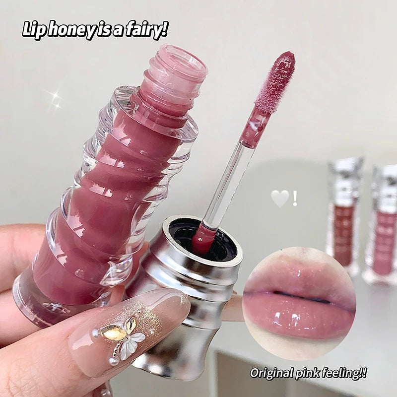 Gege bear Water Light Mirror Lip Gloss Ice-Clear Jelly Lip Moisturizing and Color-Enhancing Lip Gloss