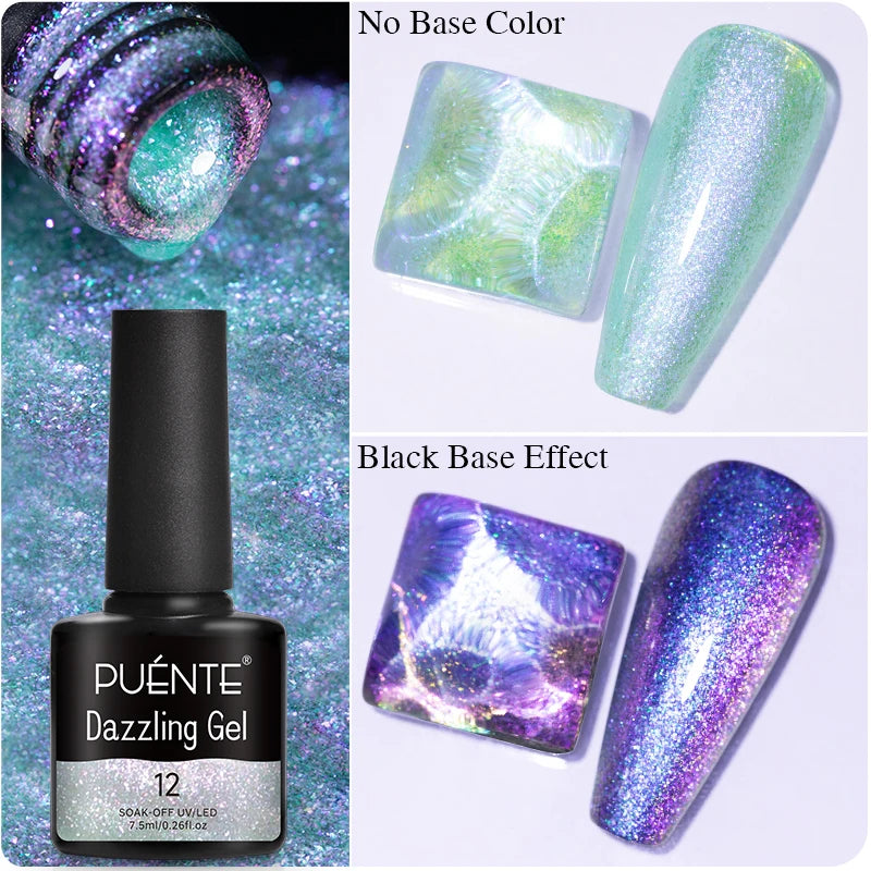 PUENTE Sparkle Platinum Gel Nail Polish 5ML Shiny Gold Silver Glitter Painting Gel Drawing Semi Permanent Varnish For Manicure