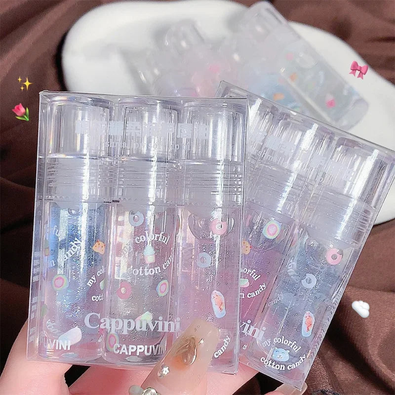 Transparent Mirror Lip Gloss Moisturizing Jelly Lip Oil Lasting Clear Glitter Plumping Liquid Lipstick Lips Care Makeup Cosmetic