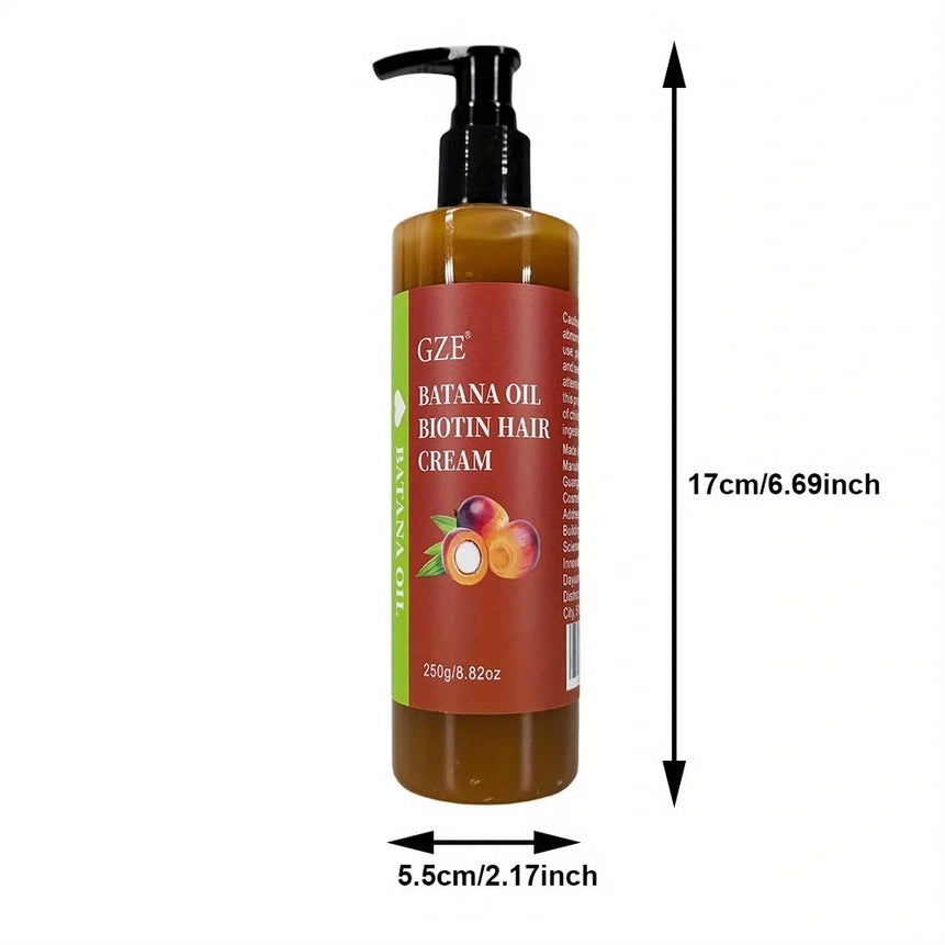 GZE Batana Oil Biotin Hair Cream Strong Hair Anti-Breakage Repair Split Ends Silky For Dry Hair